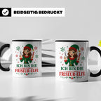 Friseurin Weihnachten Tasse Ich bin die Friseur-Elfe - Lusti – Schwarz [farbe:schwarz]