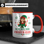 Friseurin Weihnachten Tasse Ich bin die Friseur-Elfe - Lusti – Rot [farbe:rot]