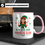 Friseurin Weihnachten Tasse Ich bin die Friseur-Elfe - Lusti – Rosa [farbe:rosa]