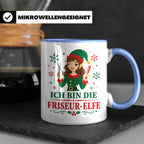 Friseurin Weihnachten Tasse Ich bin die Friseur-Elfe - Lusti – Blau [farbe:blau]