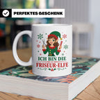 Friseurin Weihnachten Tasse Ich bin die Friseur-Elfe - Lusti – Weiß [farbe:weiß]