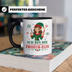 Friseurin Weihnachten Tasse Ich bin die Friseur-Elfe - Lusti – Schwarz [farbe:schwarz]