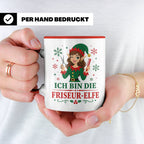 Friseurin Weihnachten Tasse Ich bin die Friseur-Elfe - Lusti – Rot [farbe:rot]