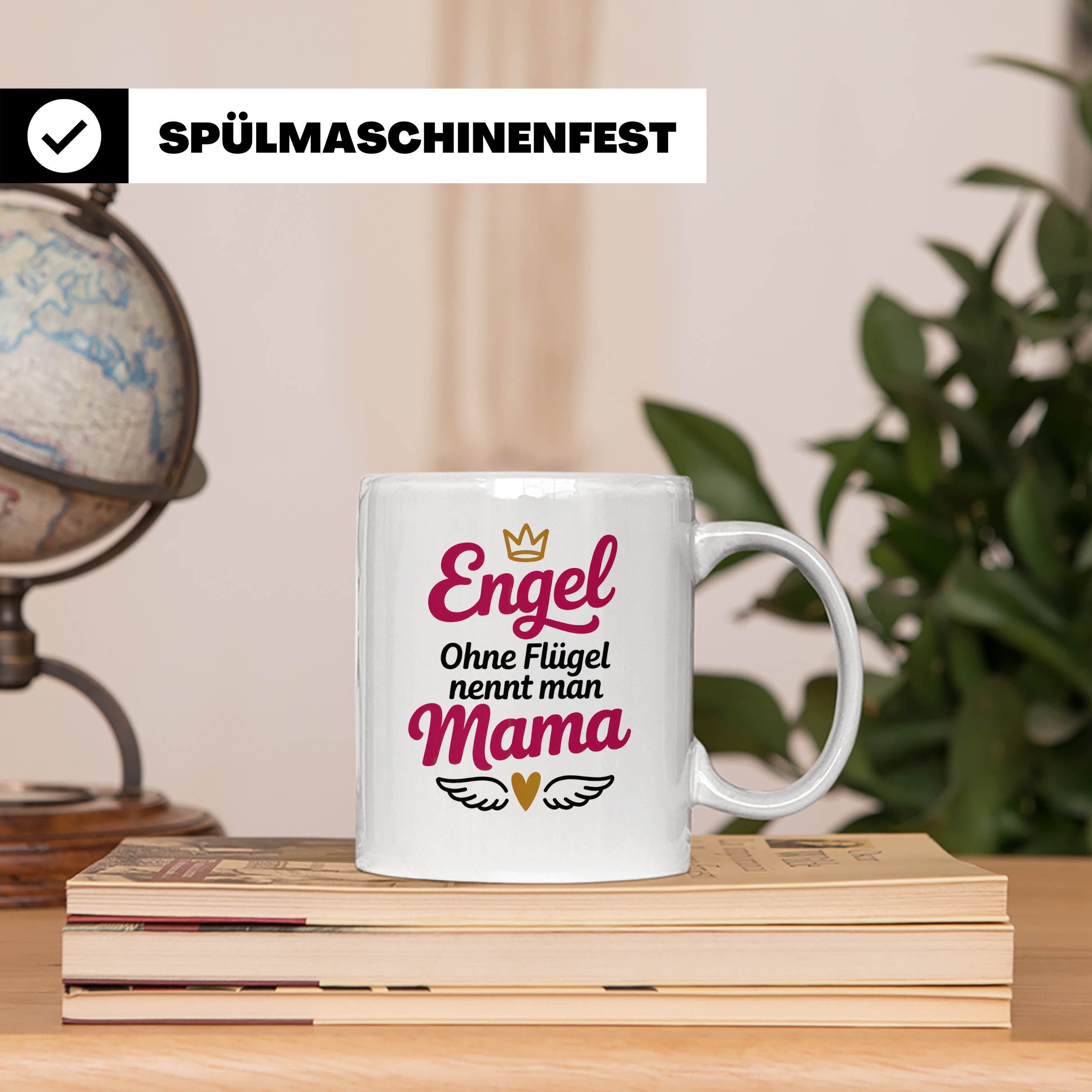 Engel ohne Flügel nennt man Mama Tasse - Muttertagsgeschenk  – Weiß [farbe:weiß]