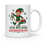 Hausmeister Weihnachten Tasse Ich bin der Hausmeister-Elf -  – Weiß [farbe:weiß]