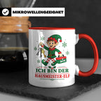 Hausmeister Weihnachten Tasse Ich bin der Hausmeister-Elf -  – Rot [farbe:rot]