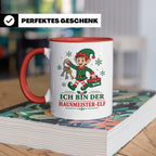 Hausmeister Weihnachten Tasse Ich bin der Hausmeister-Elf -  – Rot [farbe:rot]