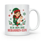 Hebamme Weihnachten Tasse Ich bin die Hebammen-Elfe - Lustig – Weiß [farbe:weiß]
