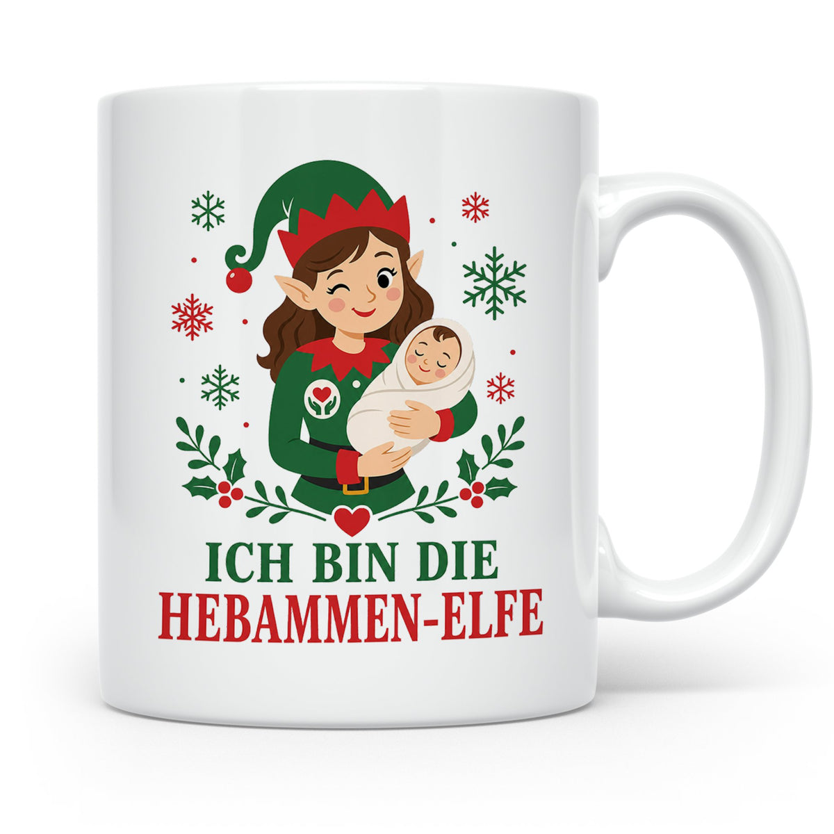 Hebamme Weihnachten Tasse Ich bin die Hebammen-Elfe - Lustig – Weiß [farbe:weiß]