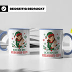 Hebamme Weihnachten Tasse Ich bin die Hebammen-Elfe - Lustig – Blau [farbe:blau]