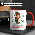 Hebamme Weihnachten Tasse Ich bin die Hebammen-Elfe - Lustig – Rot [farbe:rot]