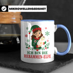 Hebamme Weihnachten Tasse Ich bin die Hebammen-Elfe - Lustig – Blau [farbe:blau]