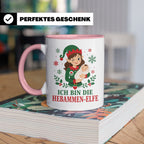Hebamme Weihnachten Tasse Ich bin die Hebammen-Elfe - Lustig – Rosa [farbe:rosa]