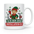 Installateur Weihnachten Tasse Ich bin der Installateur-Elf  – Weiß [farbe:weiß]