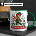 Installateur Weihnachten Tasse Ich bin der Installateur-Elf  – Grün [farbe:grün]