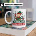 Installateur Weihnachten Tasse Ich bin der Installateur-Elf  – Weiß [farbe:weiß]