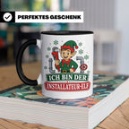 Installateur Weihnachten Tasse Ich bin der Installateur-Elf  – Schwarz [farbe:schwarz]