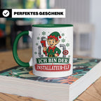 Installateur Weihnachten Tasse Ich bin der Installateur-Elf  – Grün [farbe:grün]