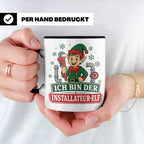 Installateur Weihnachten Tasse Ich bin der Installateur-Elf  – Schwarz [farbe:schwarz]