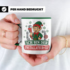 Installateur Weihnachten Tasse Ich bin der Installateur-Elf  – Grün [farbe:grün]