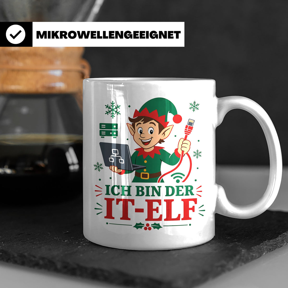 IT Weihnachten Tasse Ich bin der IT-Elf - Lustiges Geschenk  – Weiß [farbe:weiß]