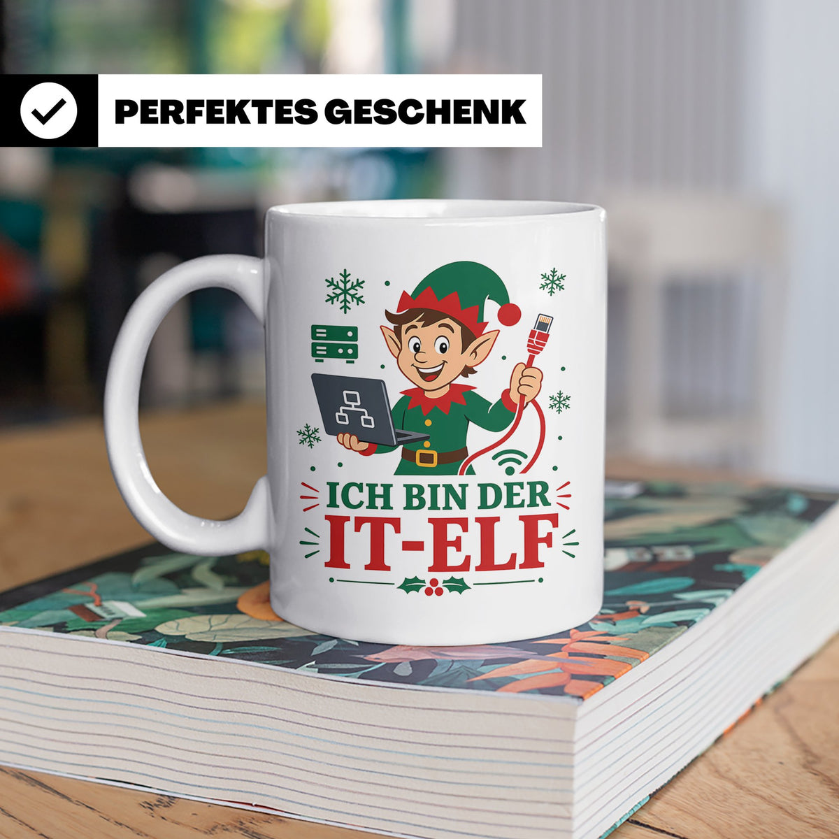 IT Weihnachten Tasse Ich bin der IT-Elf - Lustiges Geschenk  – Weiß [farbe:weiß]
