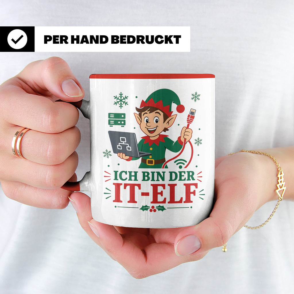 IT Weihnachten Tasse Ich bin der IT-Elf - Lustiges Geschenk  – Rot [farbe:rot]