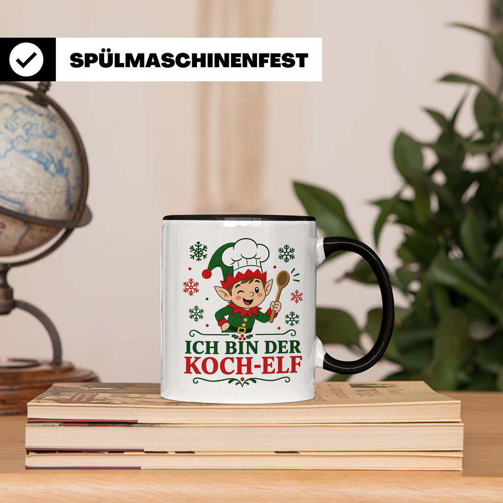 Koch Weihnachten Tasse Ich bin der Koch-Elf - Lustiges Gesch – Schwarz [farbe:schwarz]