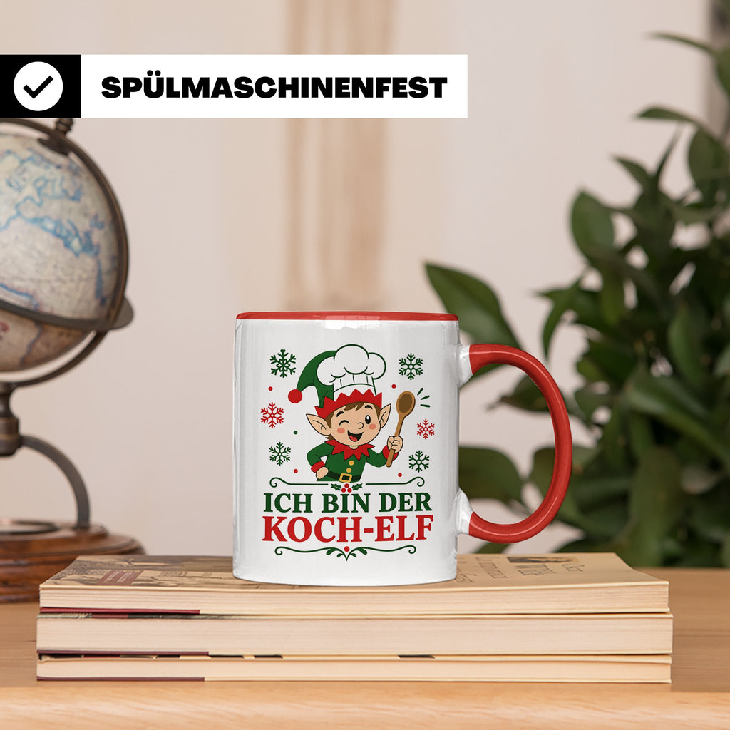Koch Weihnachten Tasse Ich bin der Koch-Elf - Lustiges Gesch – Rot [farbe:rot]