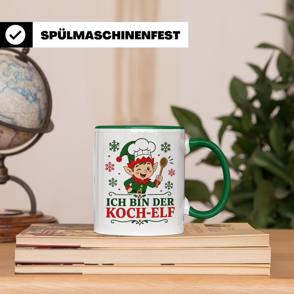 Koch Weihnachten Tasse Ich bin der Koch-Elf - Lustiges Gesch – Grün [farbe:grün]