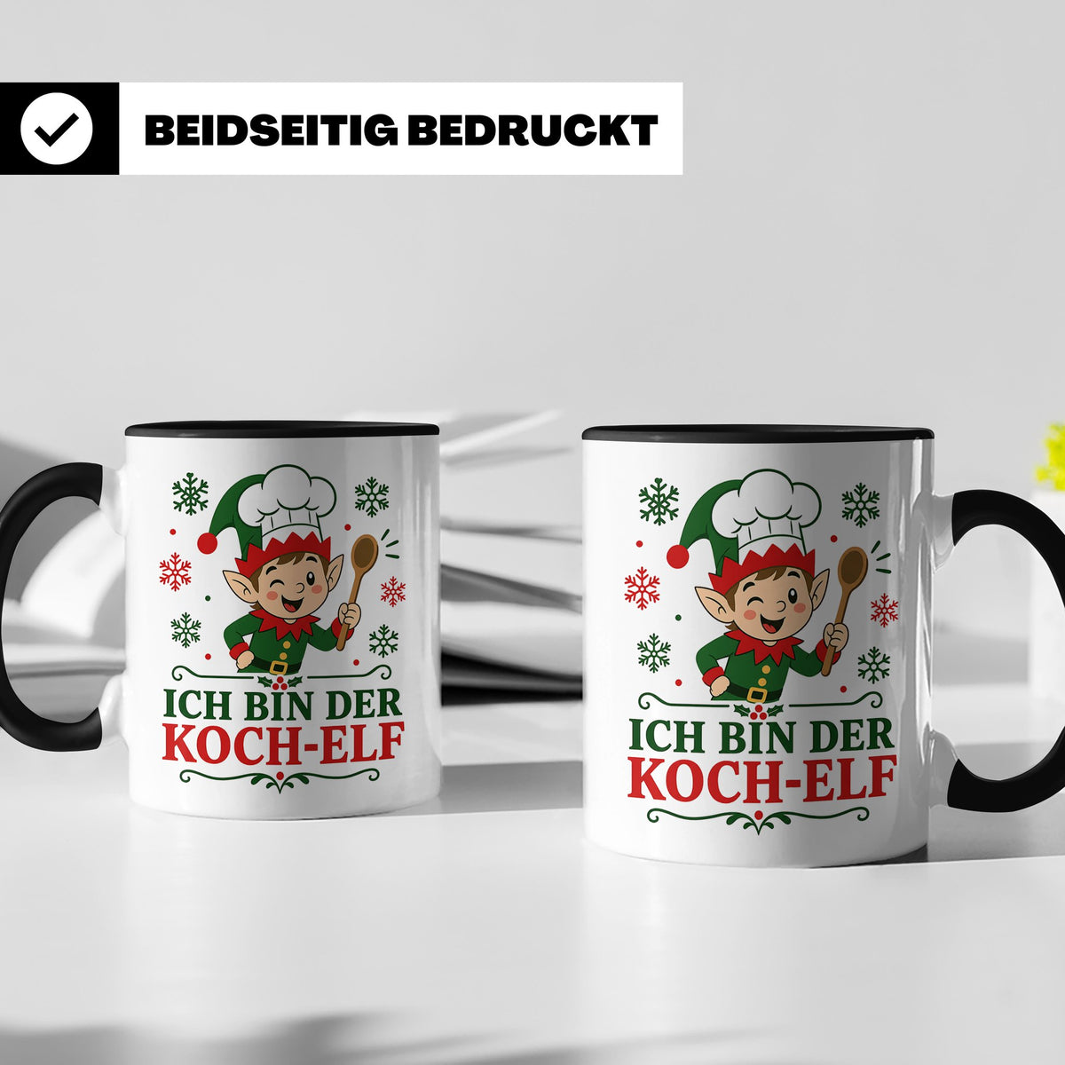 Koch Weihnachten Tasse Ich bin der Koch-Elf - Lustiges Gesch – Schwarz [farbe:schwarz]