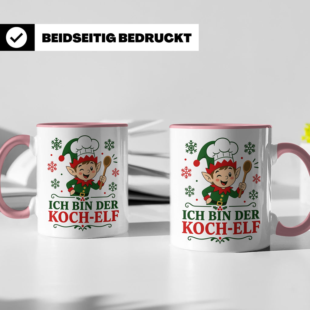 Koch Weihnachten Tasse Ich bin der Koch-Elf - Lustiges Gesch – Rosa [farbe:rosa]