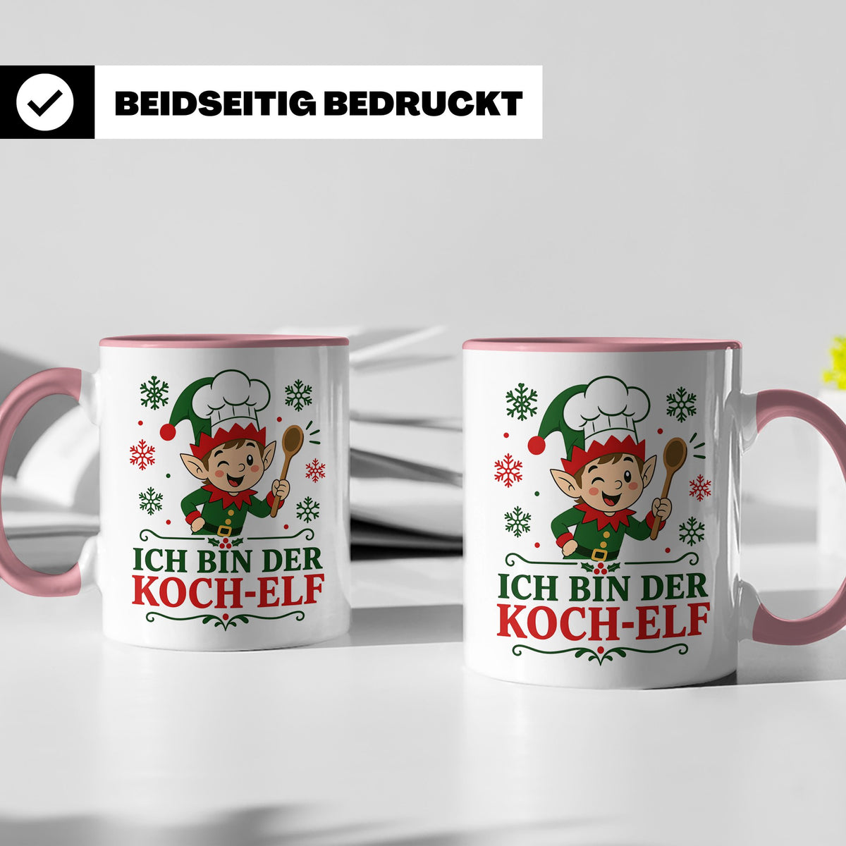 Koch Weihnachten Tasse Ich bin der Koch-Elf - Lustiges Gesch – Rosa [farbe:rosa]