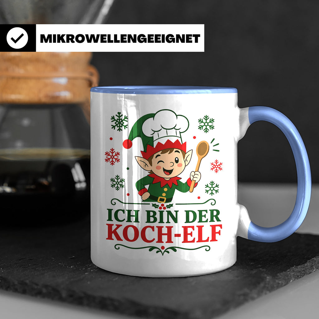Koch Weihnachten Tasse Ich bin der Koch-Elf - Lustiges Gesch – Blau [farbe:blau]