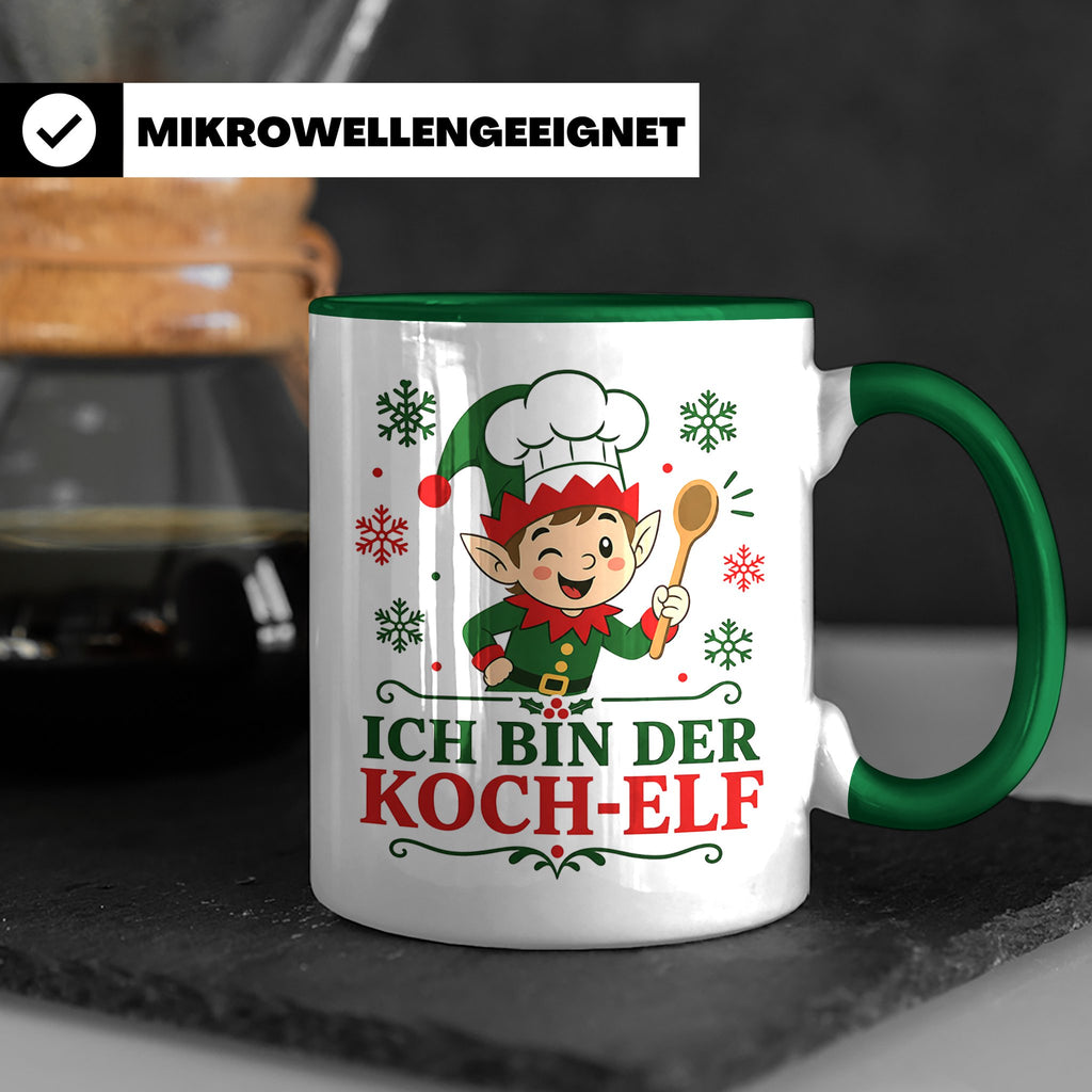 Koch Weihnachten Tasse Ich bin der Koch-Elf - Lustiges Gesch – Grün [farbe:grün]