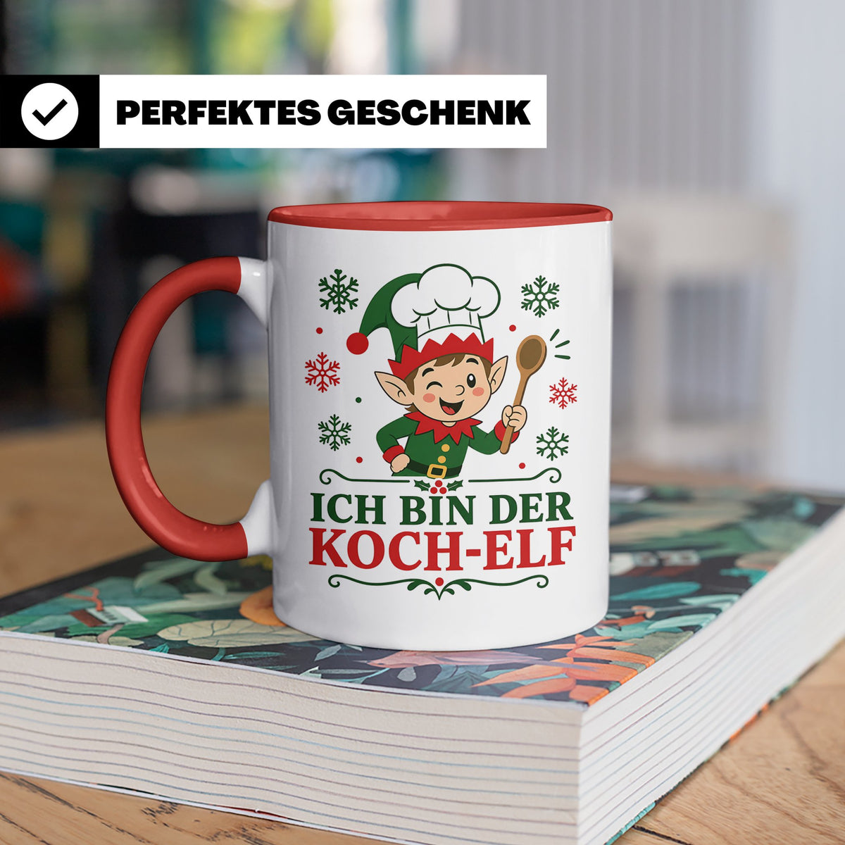 Koch Weihnachten Tasse Ich bin der Koch-Elf - Lustiges Gesch – Rot [farbe:rot]