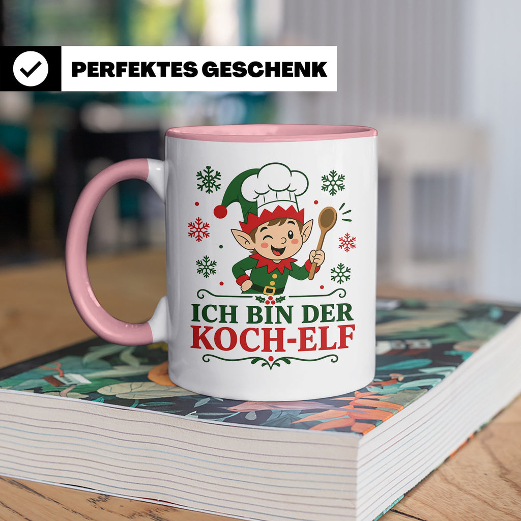 Koch Weihnachten Tasse Ich bin der Koch-Elf - Lustiges Gesch – Rosa [farbe:rosa]