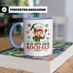 Koch Weihnachten Tasse Ich bin der Koch-Elf - Lustiges Gesch – Blau [farbe:blau]