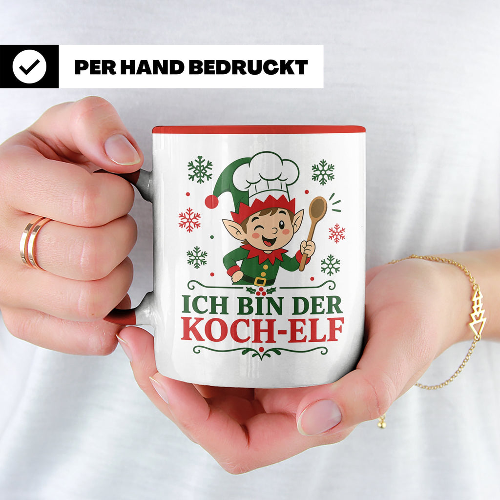 Koch Weihnachten Tasse Ich bin der Koch-Elf - Lustiges Gesch – Rot [farbe:rot]