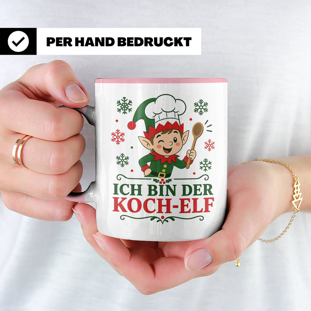 Koch Weihnachten Tasse Ich bin der Koch-Elf - Lustiges Gesch – Rosa [farbe:rosa]