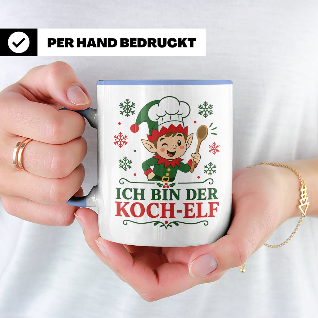 Koch Weihnachten Tasse Ich bin der Koch-Elf - Lustiges Gesch – Blau [farbe:blau]