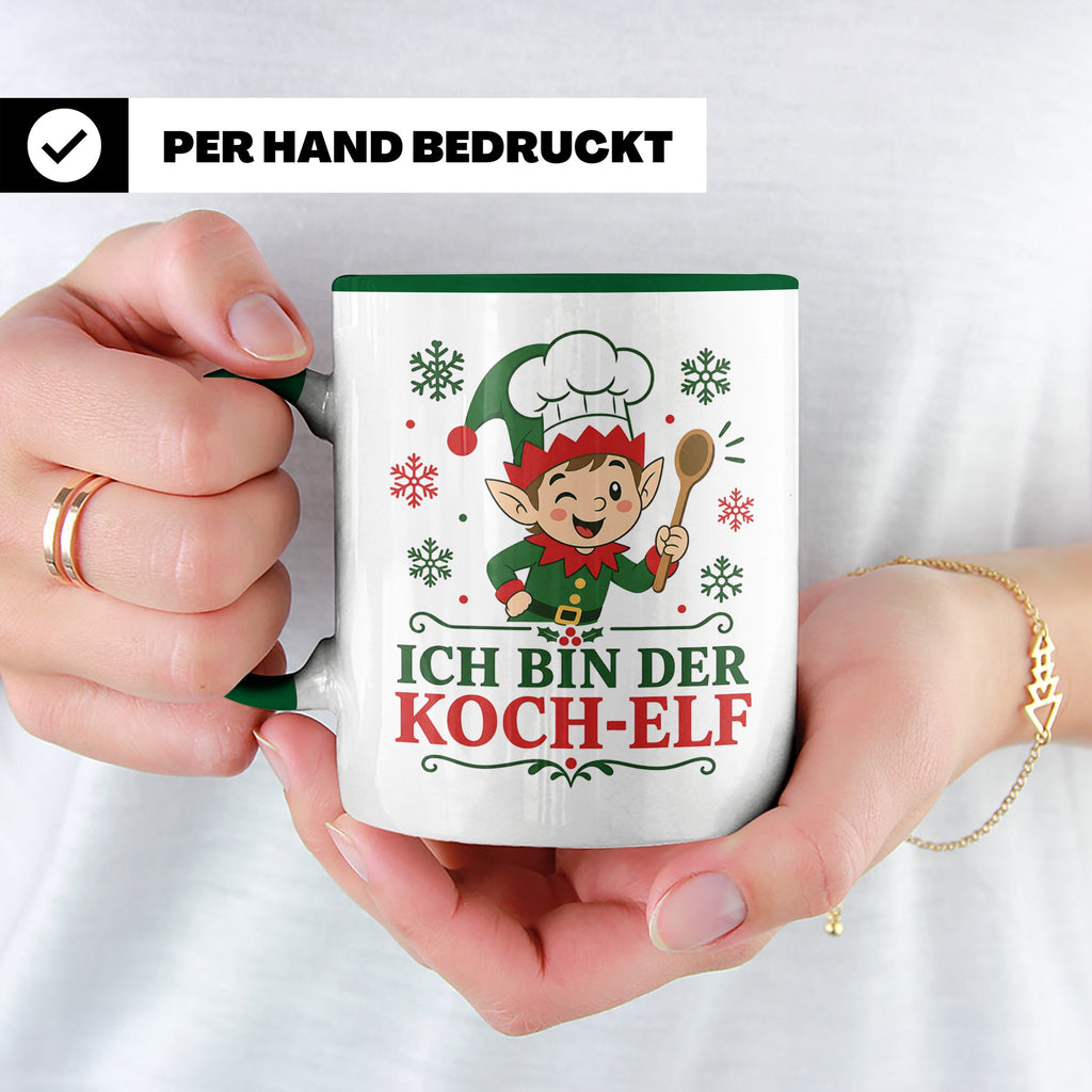 Koch Weihnachten Tasse Ich bin der Koch-Elf - Lustiges Gesch – Grün [farbe:grün]