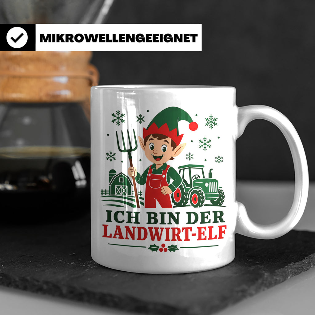 Landwirt Weihnachten Tasse Ich bin der Landwirt-Elf - Lustig – Weiß [farbe:weiß]