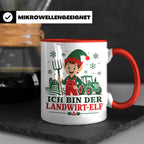Landwirt Weihnachten Tasse Ich bin der Landwirt-Elf - Lustig – Rot [farbe:rot]