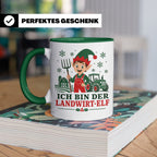 Landwirt Weihnachten Tasse Ich bin der Landwirt-Elf - Lustig – Grün [farbe:grün]
