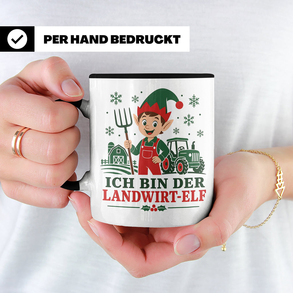 Landwirt Weihnachten Tasse Ich bin der Landwirt-Elf - Lustig – Schwarz [farbe:schwarz]