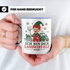 Landwirt Weihnachten Tasse Ich bin der Landwirt-Elf - Lustig – Blau [farbe:blau]