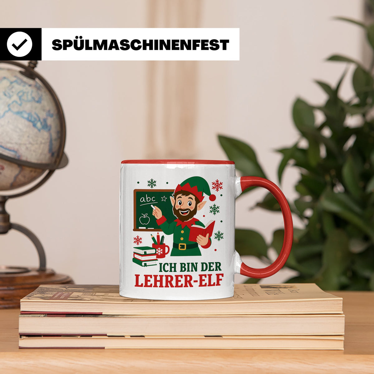 Lehrer Weihnachten Tasse Ich bin der Lehrer-Elf - Lustiges G – Rot [farbe:rot]