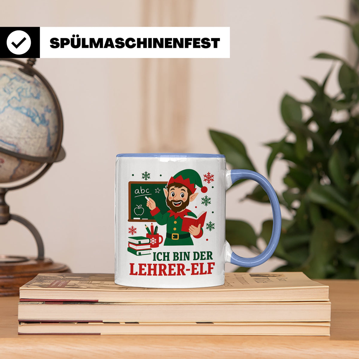 Lehrer Weihnachten Tasse Ich bin der Lehrer-Elf - Lustiges G – Blau [farbe:blau]