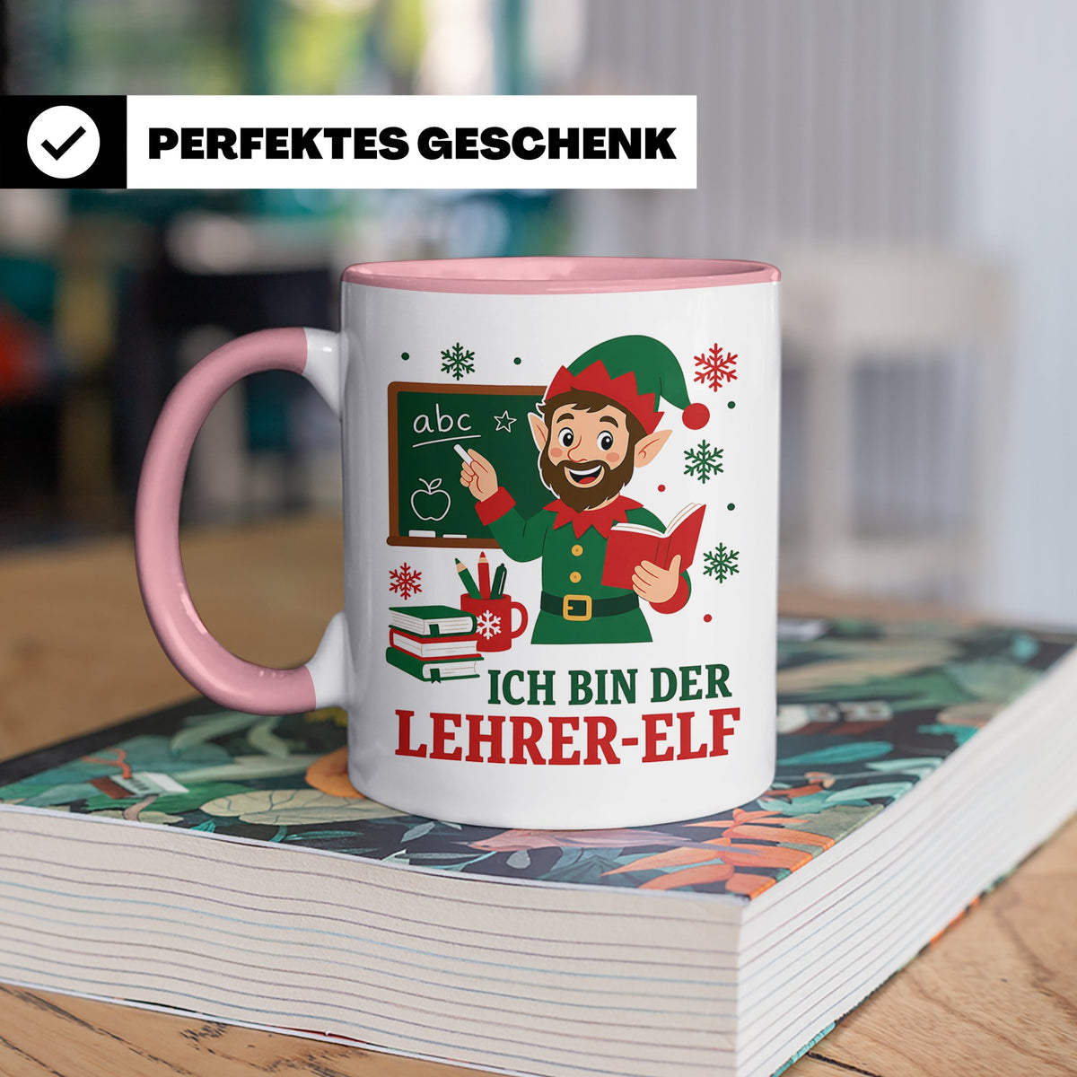 Lehrer Weihnachten Tasse Ich bin der Lehrer-Elf - Lustiges G – Rosa [farbe:rosa]